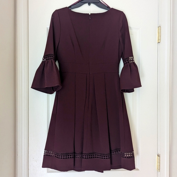 Maroon Dress Trumpet Sleeve - Picture 2 of 2